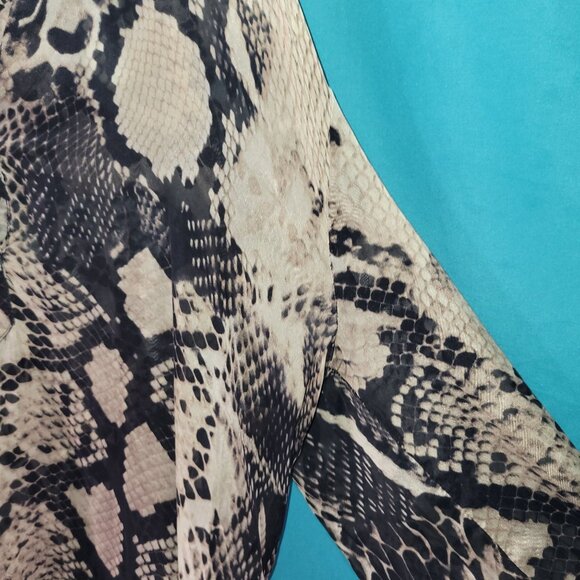 Tyler Kim Womens Snake Print Long Sleeve Dress Size L - Picture 4 of 13